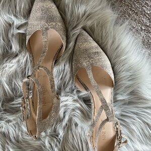 Nine West Women's Tan Textured Heels